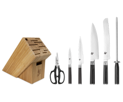 The profile image of the individual components of the DM2003B Shun Classic 7-Piece Essential Block Set.