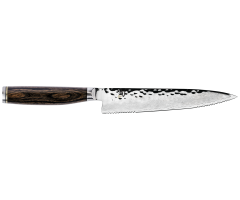 Premier serrated utility knife profile image with serrations at heel and tip